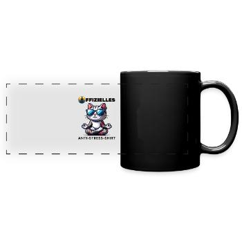 Méditation & Yoga Officiel Anti Stress - Mug panoramique uni - noir - Devant