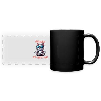 Méditation & Yoga Officiel Anti Stress - Mug panoramique uni - noir - Devant