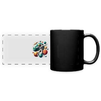 Astronaute Dabbing Planètes Astronaute Science Espace - Mug panoramique uni - noir - Devant