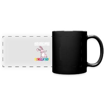 Écolier 2024 entrant à l'école - Mug panoramique uni - noir - Devant