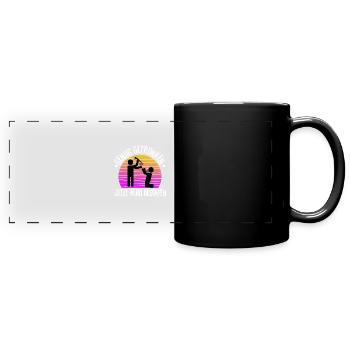 Genug getrunken jetzt wird gesoffen - Panorama-Tasse farbig - Schwarz - Vorne