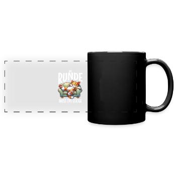 Bin Müde somit muss das runde ins Eckige Schlafen - Panorama-Tasse farbig - Schwarz - Vorne