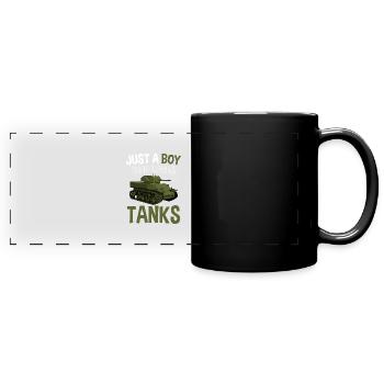 Tanker Army Soldier Military Tank - Full Colour Panoramic Mug - black - Front