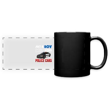 Polizist Polizei Polizeiauto Polizeibeamte - Panorama-Tasse farbig - Schwarz - Vorne