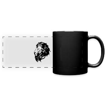 lion - Panorama-Tasse farbig - Schwarz - Vorne