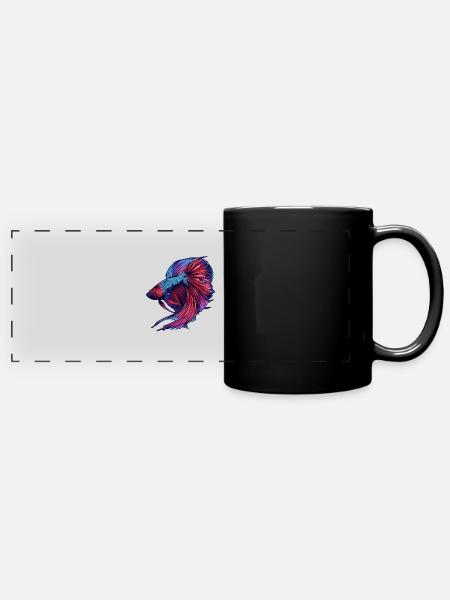 Bettas Betta Fisch Betta - Panorama-Tasse farbig - Schwarz