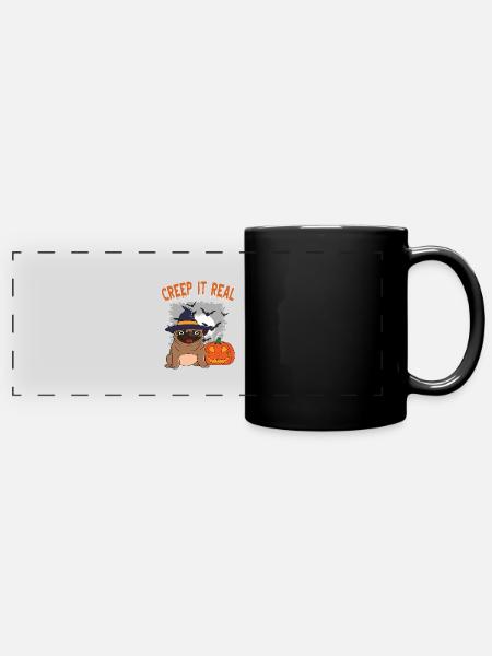 Doux Halloween Fantôme Halloween - Mug panoramique uni - noir