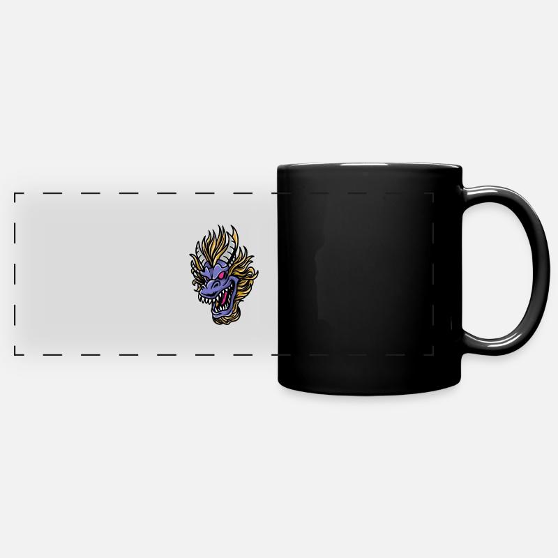 Fantasy RPG Magic Dungeon Dragon - Panorama-Tasse farbig - Schwarz