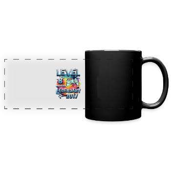 Level 8 Unlocked since 2017 Birthday - Full Colour Panoramic Mug - black - Front