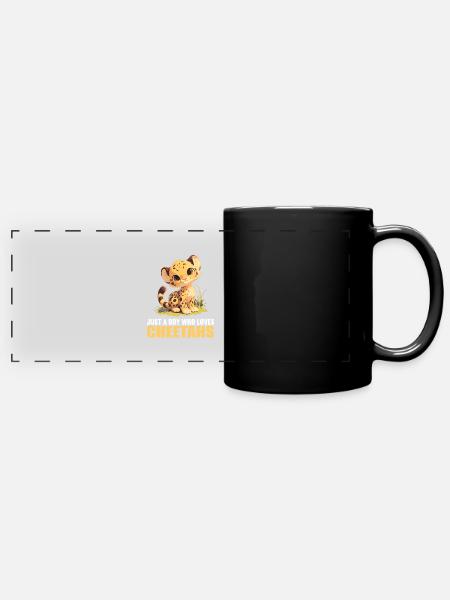 Cheetah Geparde Gepard - Panorama-Tasse farbig - Schwarz