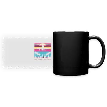 Meine Erste Flugreise Erstes Mal Fliegen - Panorama-Tasse farbig - Schwarz - Vorne