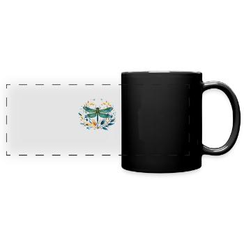 Libelle Dragonfly - Panorama-Tasse farbig - Schwarz - Vorne