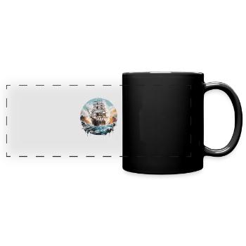 Voilier, Frégate, Bateau - Mug panoramique uni - noir - Devant