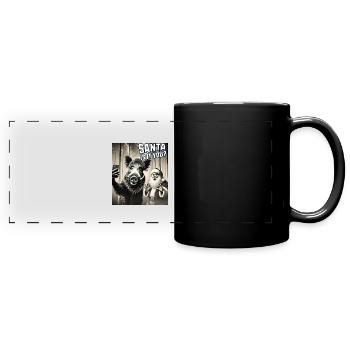 Chats Selfie Père Noël - Mug panoramique uni - noir - Devant