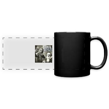 Chats Selfie Père Noël - Mug panoramique uni - noir - Devant