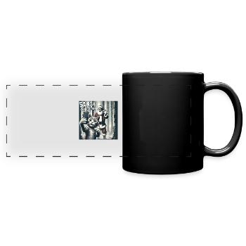 Chats Selfie Père Noël - Mug panoramique uni - noir - Devant