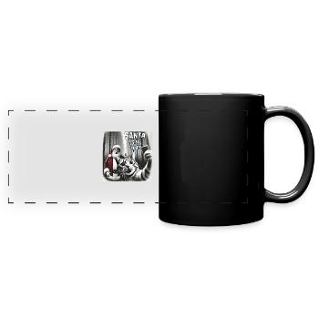 Chats Selfie Père Noël - Mug panoramique uni - noir - Devant