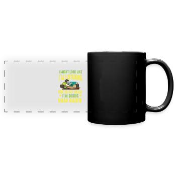 amateur a l’air d’écouter la radio amateur - Mug panoramique uni - noir - Devant