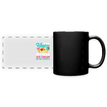 Fitness amateur de crème glacée disant design - Mug panoramique uni - noir - Devant