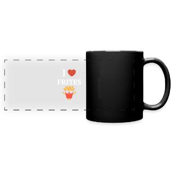 Pommes frites - Panorama-Tasse farbig - Schwarz - Vorne