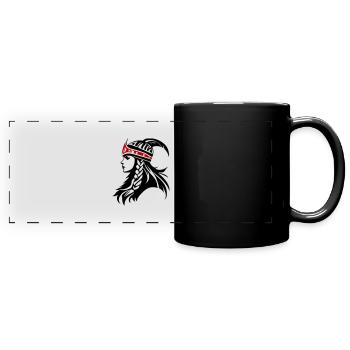 Wikinger Kriegerin Walküre Symbol - Panorama-Tasse farbig - Schwarz - Vorne