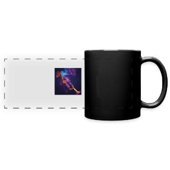 Trompete - Panorama-Tasse farbig - Schwarz - Vorne