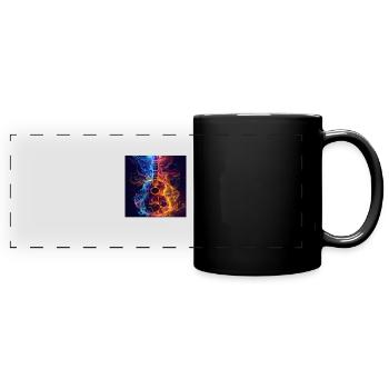 Ukulele - Panorama-Tasse farbig - Schwarz - Vorne