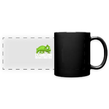Chameleon Gifts - Panorama-Tasse farbig - Schwarz - Vorne