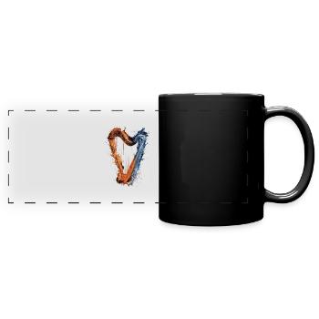 Harfe - Panorama-Tasse farbig - Schwarz - Vorne
