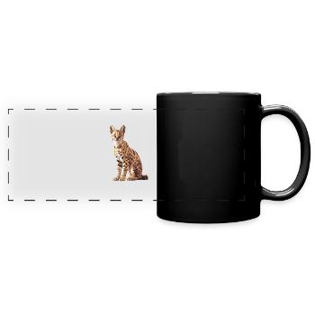 Servale Serval - Panorama-Tasse farbig - Schwarz - Vorne