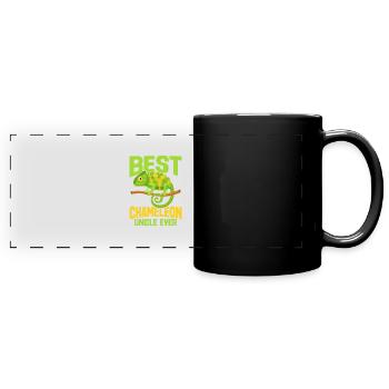 Chameleon Gifts - Panorama-Tasse farbig - Schwarz - Vorne