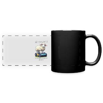 TONDEUSE À GAZON ROBOT MOUTON NEWFANGLED CRAP - Mug panoramique uni - noir - Devant