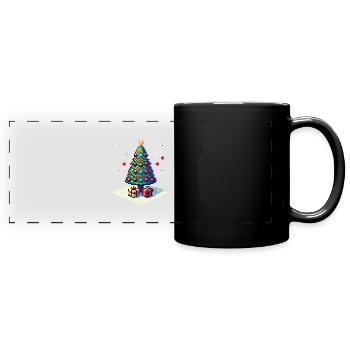 8 Bit Christmas Tree - Full Colour Panoramic Mug - black - Front