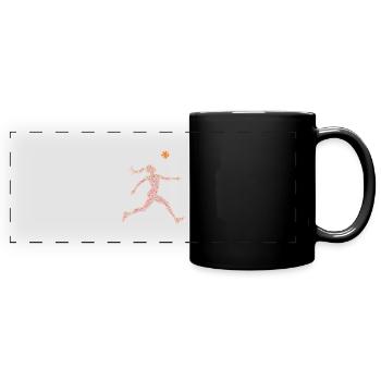 Handball-Herzschlag - Frauen & Mädchen - Panorama-Tasse farbig - Schwarz - Vorne