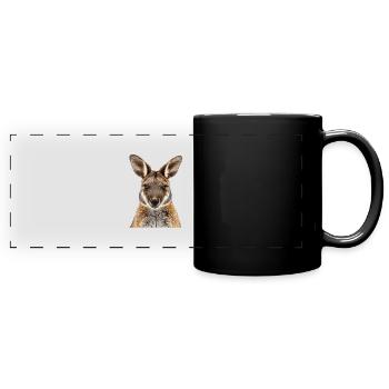 Wallaby - Panorama-Tasse farbig - Schwarz - Vorne