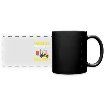 Staplerfahrer Gabelstapler Lagerarbeiter Logistik - Panorama-Tasse farbig - Schwarz - Vorne