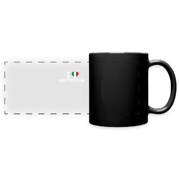 I love Amsterdam Italien Flagge Herz Liebhaber Niederlande - Panorama-Tasse farbig - Schwarz - Vorne