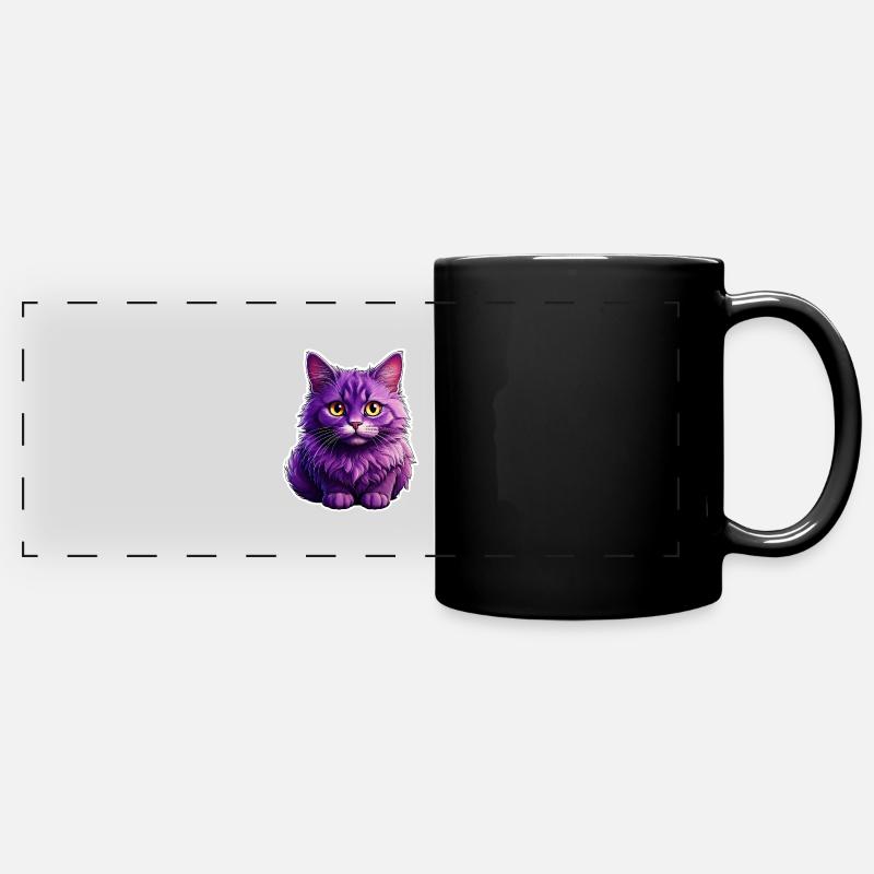 Cat modern design - Full Colour Panoramic Mug - black