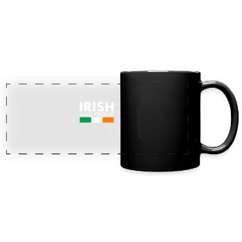 Irish And Proud Irland Irische Flagge Stolzer Ire - Panorama-Tasse farbig - Schwarz - Vorne