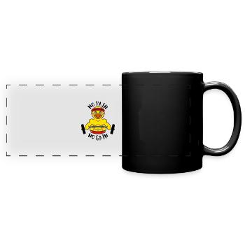 Pas de douleur, pas de gain Ducky Body Builder - Mug panoramique uni - noir - Devant