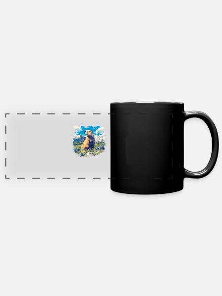 Murmeltiere Murmeltier - Panorama-Tasse farbig - Schwarz