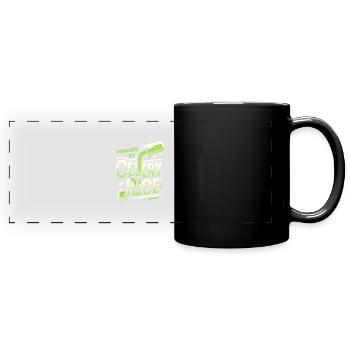 Powered by Selleriesaft - Panorama-Tasse farbig - Schwarz - Vorne