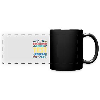 Répétition du test de conception de remue-méninges - Mug panoramique uni - noir - Devant