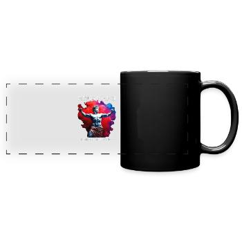 FITNESS COACH: NO VICTORY WITHOUT A FIGHT - Full Colour Panoramic Mug - black - Front
