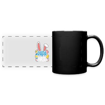 Papa Lapin Cadeau Lapins de Pâques Papa - Mug panoramique uni - noir - Devant