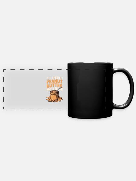 Erdnussbutter Erdnussbodybuilder - Panorama-Tasse farbig - Schwarz