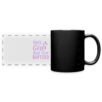 Temps pour mon baptême Première Communion - Mug panoramique uni - noir - Devant