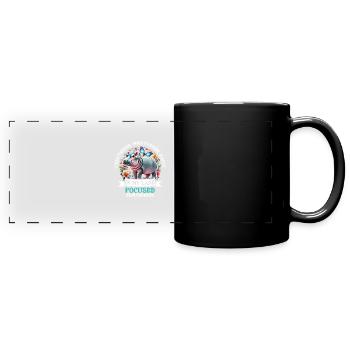 Hippopotame heureux hydraté et sans dérangement dans ma voie - Mug panoramique uni - noir - Devant