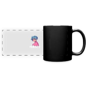 Femboy -Ästhetik Yaoi Anime Boy Crossdressing - Panorama-Tasse farbig - Schwarz - Vorne