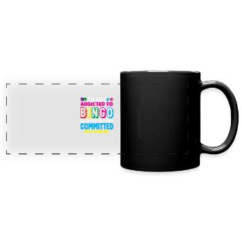 Les joueurs de bingo ne sont pas accros, seulement dévoués - Mug panoramique uni - noir - Devant